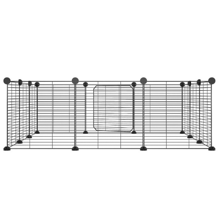 12-panel Pet Cage With Door Black 35x35 Cm Steel Oiolxl