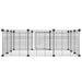 12-panel Pet Cage With Door Black 35x35 Cm Steel Oiolxl
