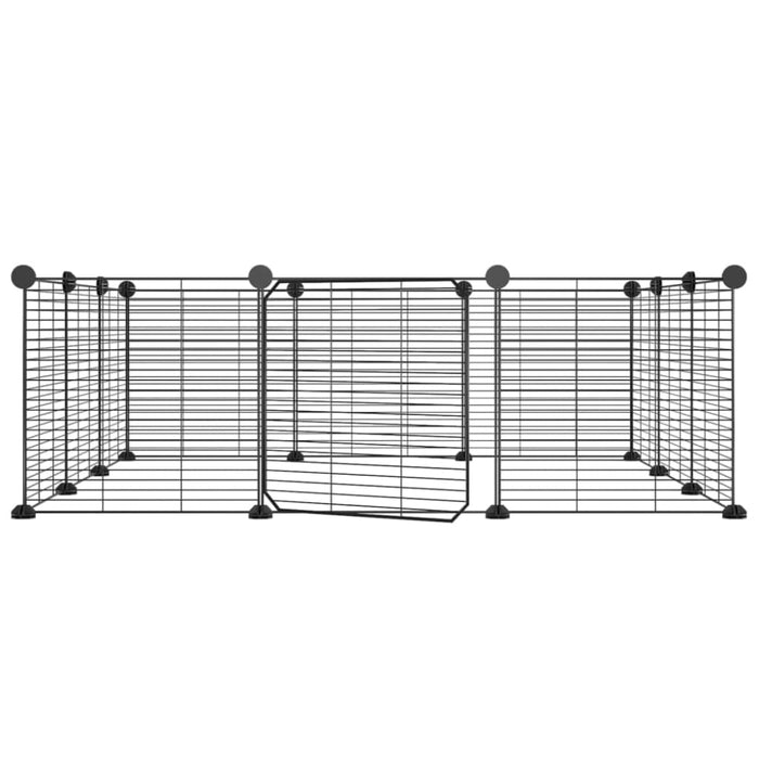 12-panel Pet Cage With Door Black 35x35 Cm Steel Oiolxl