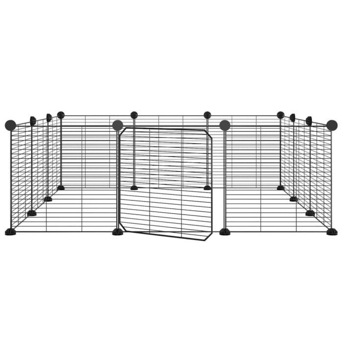12-panel Pet Cage With Door Black 35x35 Cm Steel Oiolxl