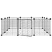 12-panel Pet Cage With Door Black 35x35 Cm Steel Oiolxl