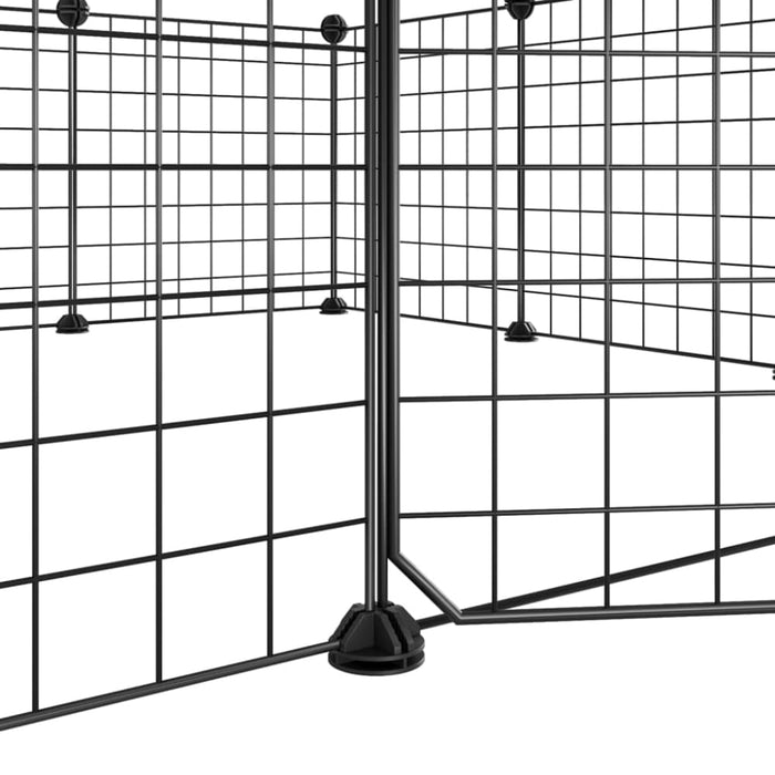 12-panel Pet Cage with Door Black 35x35 Cm Steel Oiolxt