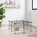 12-panel Pet Cage with Door Black 35x35 Cm Steel Tooabpo