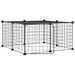 12-panel Pet Cage with Door Black 35x35 Cm Steel Tooabpo