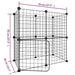 12-panel Pet Cage with Door Black 35x35 Cm Steel Tooabtt