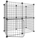 12-panel Pet Cage with Door Black 35x35 Cm Steel Tooabtt