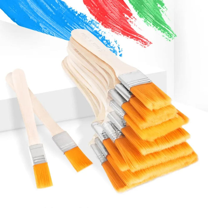 12 Piece Nylon Paint Brush Set For Acrylic Oil Watercolour