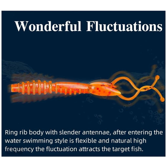 12 Piece Salted Shrimp Fishy Lure Soft Bait Set 88mm/2.2g