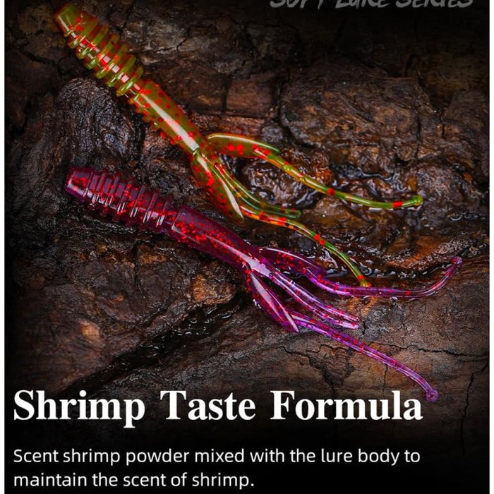 12 Piece Salted Shrimp Fishy Lure Soft Bait Set 88mm/2.2g