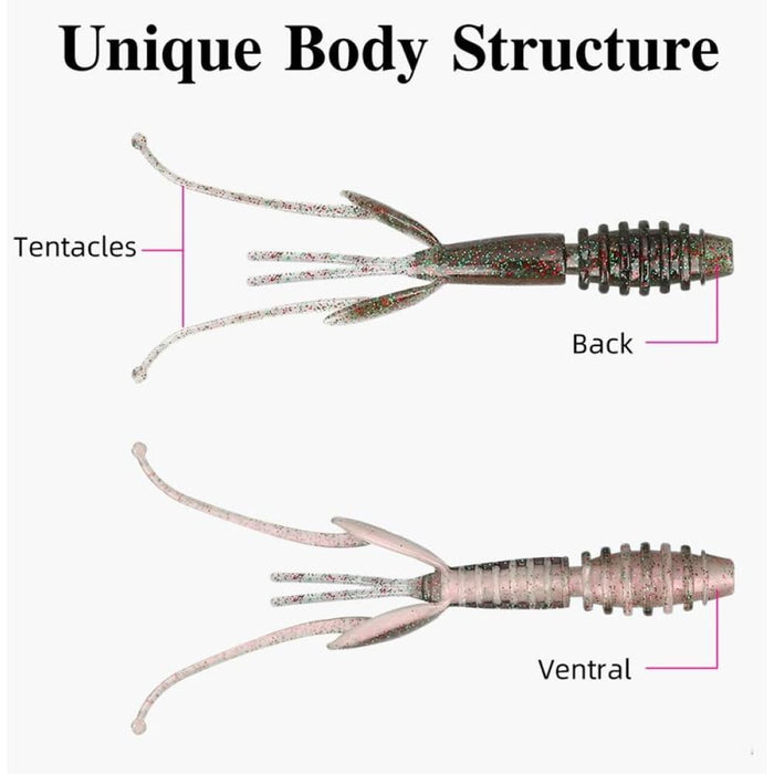 12 Piece Salted Shrimp Fishy Lure Soft Bait Set 88mm/2.2g