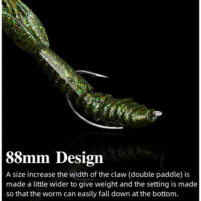 12 Piece Salted Shrimp Fishy Lure Soft Bait Set 88mm/2.2g