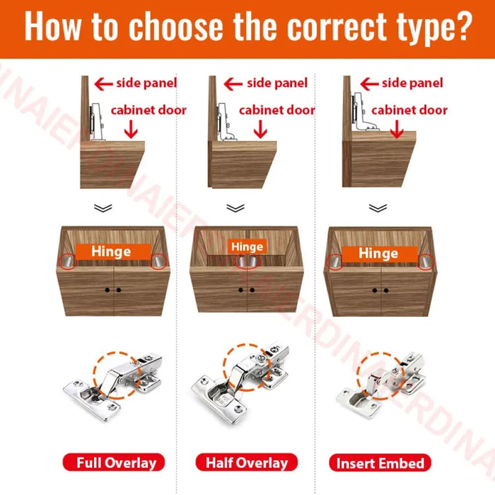 12 Piece Stainless Steel Soft Close Cabinet Hinges