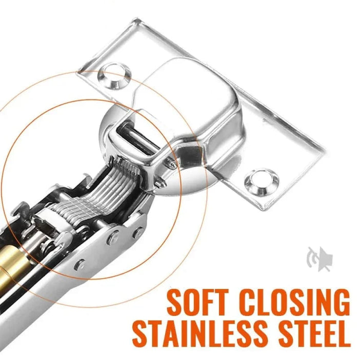 12 Piece Stainless Steel Soft Close Cabinet Hinges