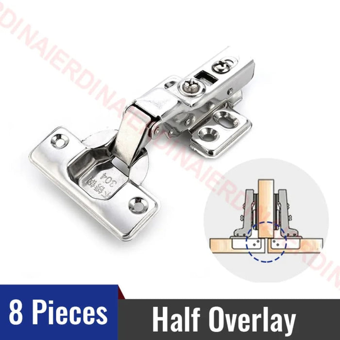 12 Piece Stainless Steel Soft Close Cabinet Hinges