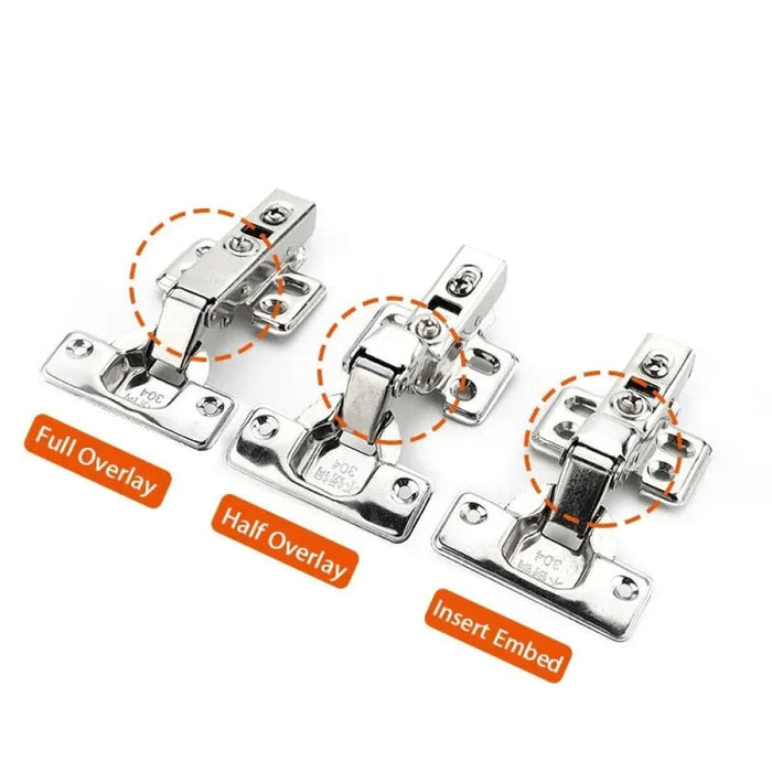 12 Piece Stainless Steel Soft Close Cabinet Hinges
