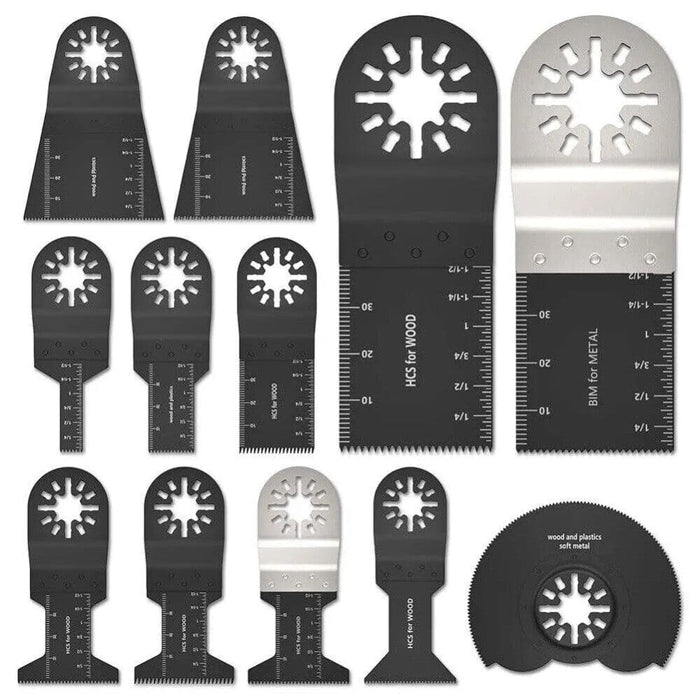 12 Piece Woodworking Oscillating Saw Blade Set