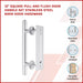 12’ Square Pull And Flush Door Handle Set Stainless Steel