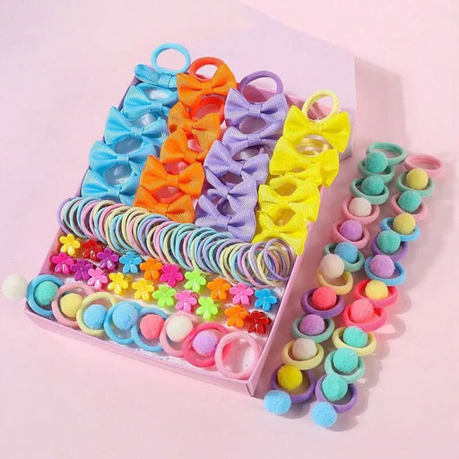 120 Piece Colourful Hair Accessories Set For Girls Bowknot