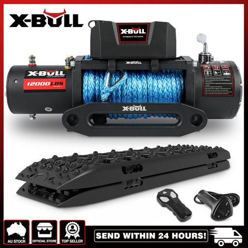 12000lb Electric Winch 12v Synthetic Rope 4wd With Recovery