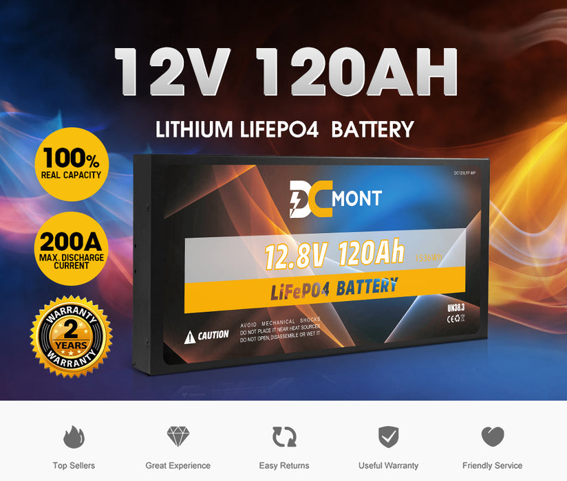 12V 120Ah Slimline Lithium Battery Lifepo4 Phosphate Deep Cycle Charger