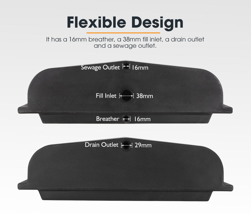 120L Caravan Water Tank Black