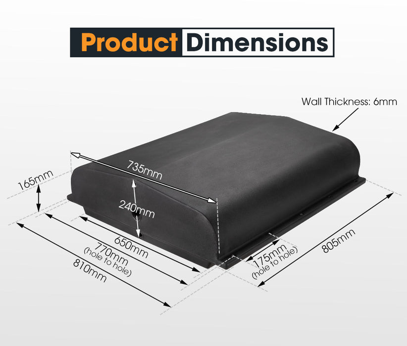 120L Caravan Water Tank Black