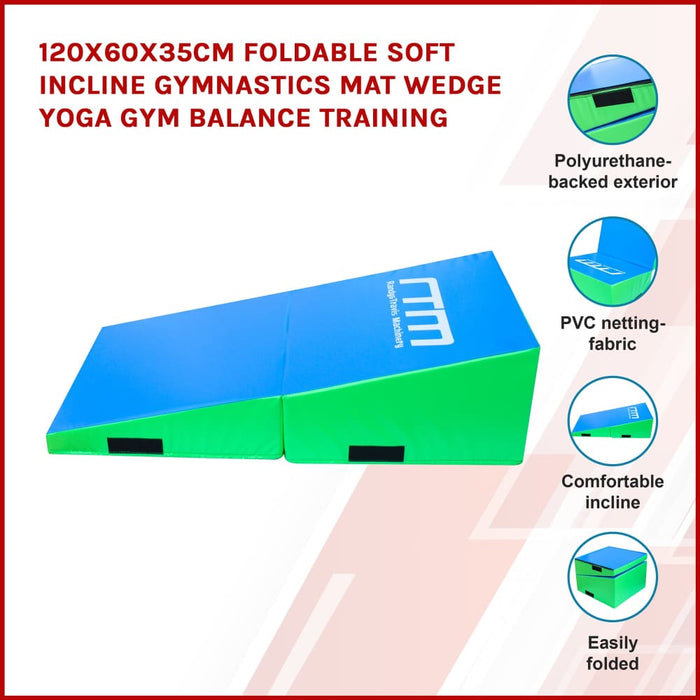120x60x35cm Foldable Soft Incline Gymnastics Mat Wedge Yoga