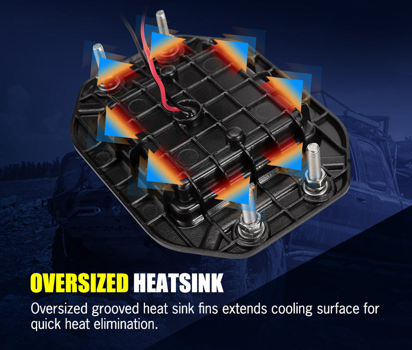 2X 5Inch Led Work Light Flush Mount Spot Flood Reverse Offroad 4X4