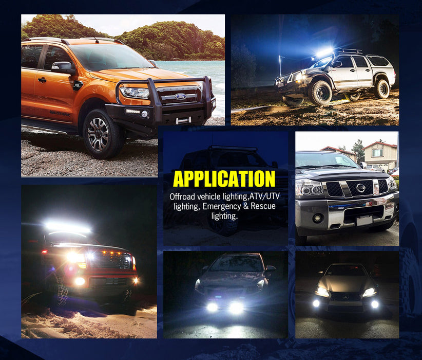 2X 5Inch Led Work Light Flush Mount Spot Flood Reverse Offroad 4X4