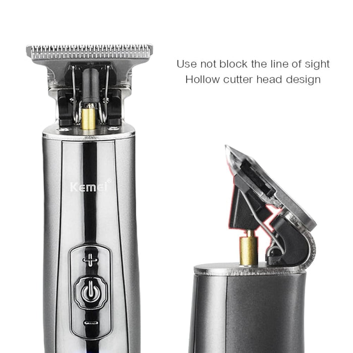 Km-129 Skeleton Cordless Hair Trimmer for Men Lcd Display