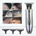 Km-129 Skeleton Cordless Hair Trimmer for Men Lcd Display