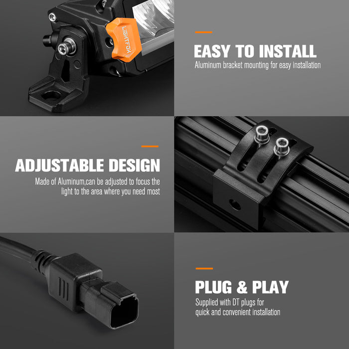 12" Vertex Series Led Light Bar Drl Combo Beam Driving Lamp Offroad 4X4