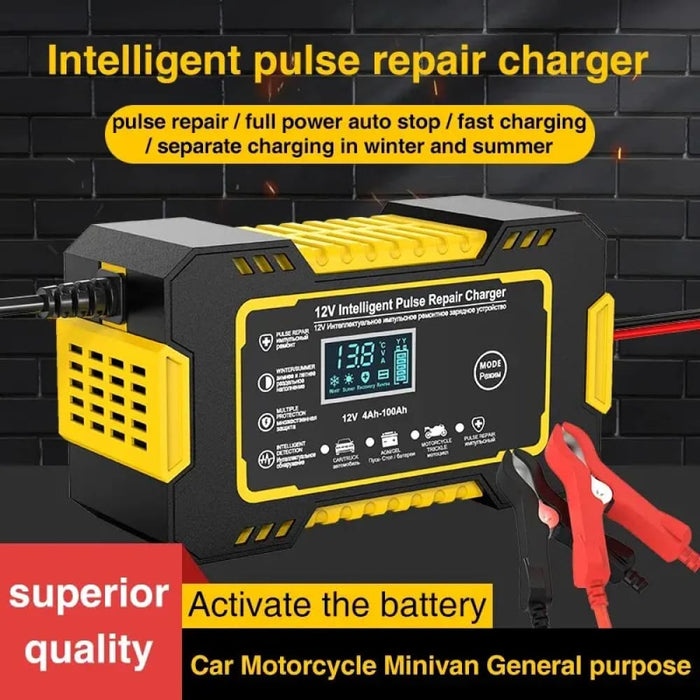12v 6a Auto Charger with Lcd Display