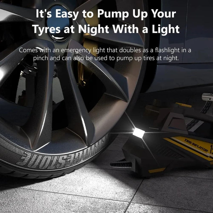 12v Portable Car Air Pump With Led Light