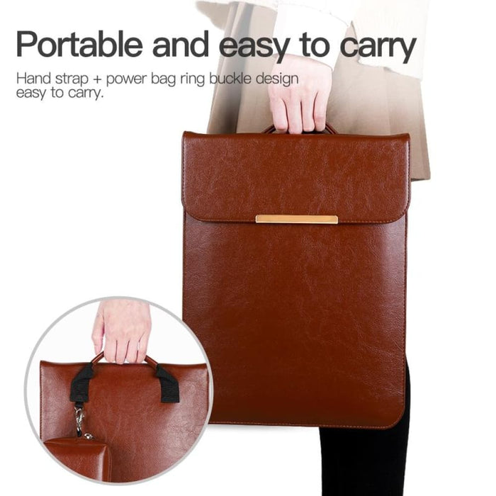 13.3 Inch Laptop 2 In 1 Pu Leather Sleeve Liner Bag