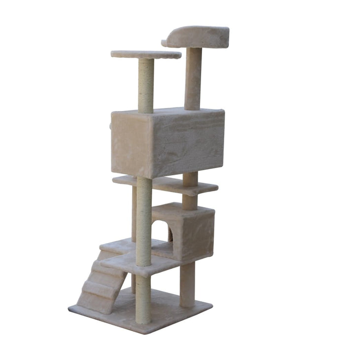 130 Cm Beige Cat Scratching Post Tree Scratcher Pole-beige