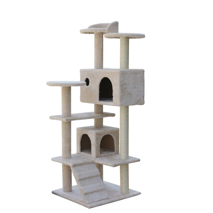 130 Cm Beige Cat Scratching Post Tree Scratcher Pole-beige