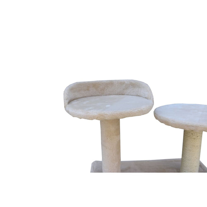 130 Cm Beige Cat Scratching Post Tree Scratcher Pole-beige