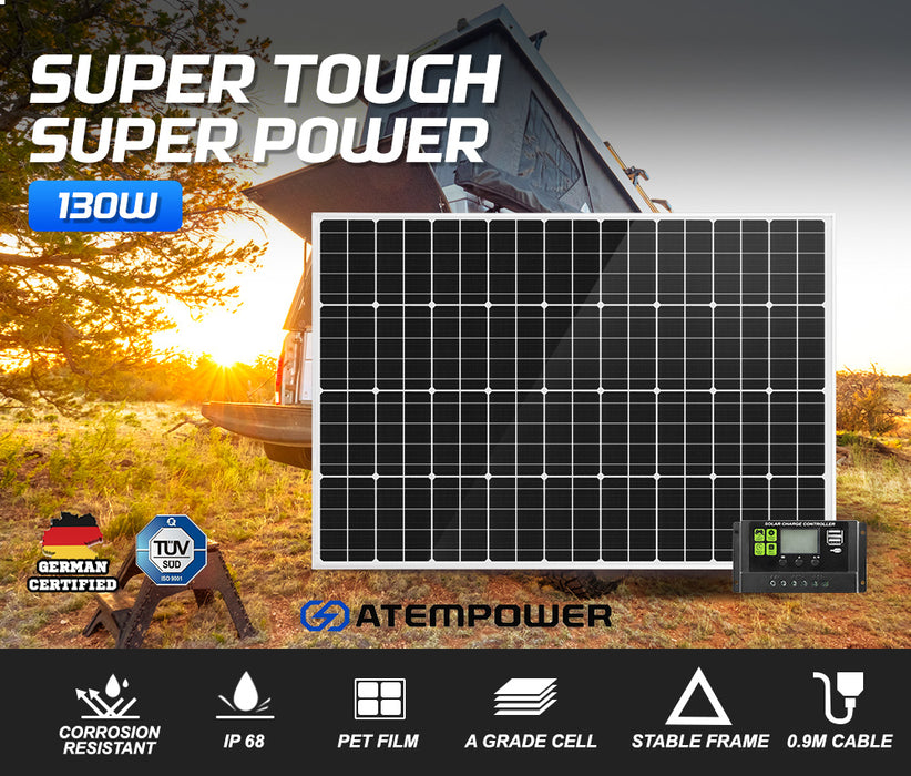 250W 200W 130W 60W 10W Solar Panel Kit Mono 12V Caravan Battery Home Charging