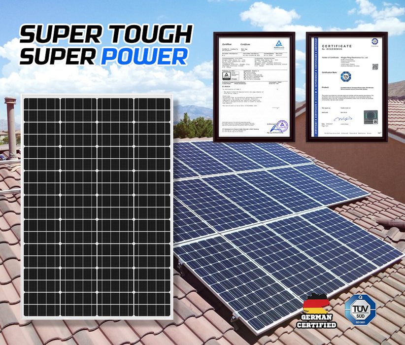 250W 200W 130W 60W 10W Solar Panel Kit Mono 12V Caravan Battery Home Charging