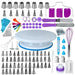 137 Pc Cake Decorating Kit Turntable Nozzles Bags Stand