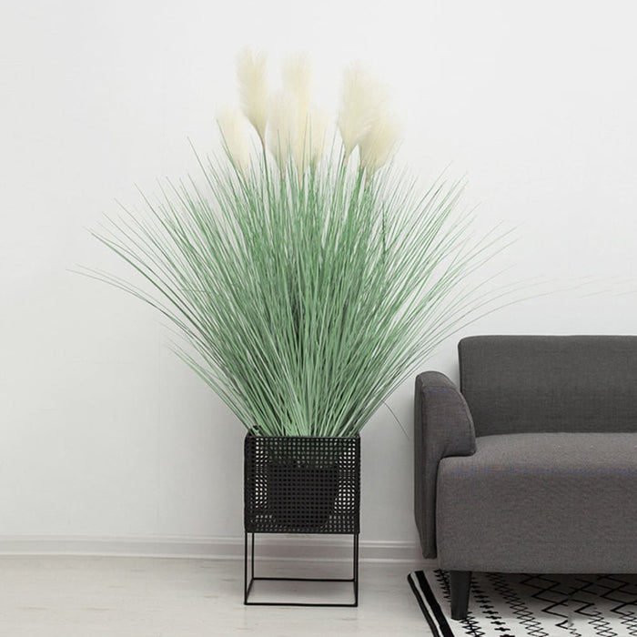 4x 137cm Green Artificial Indoor Potted Bulrush Grass Tree