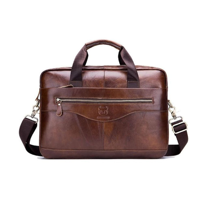 14 Inch Handheld Computer Briefcase Men Leather Messenger