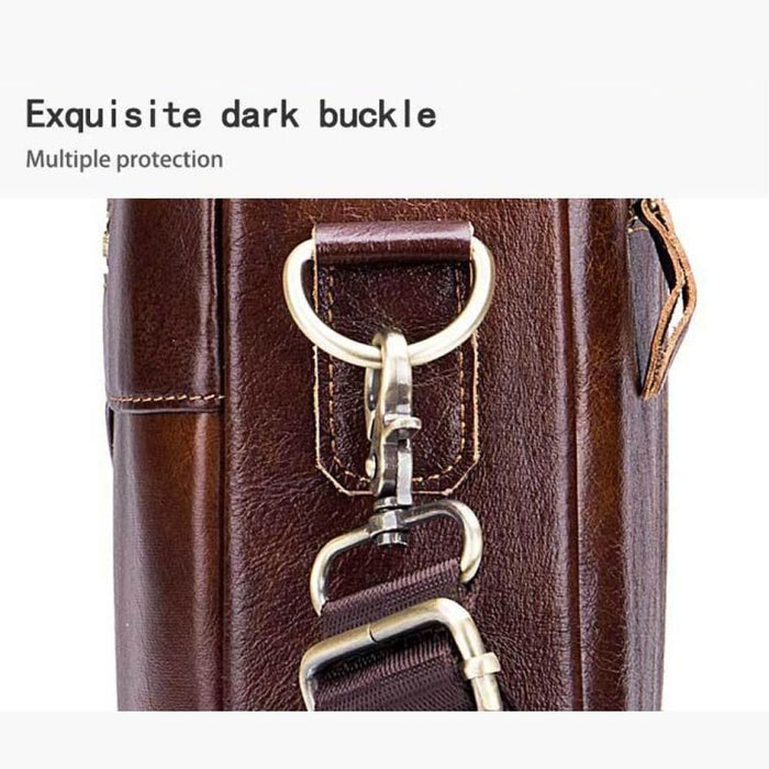 14 Inch Handheld Computer Briefcase Men Leather Messenger