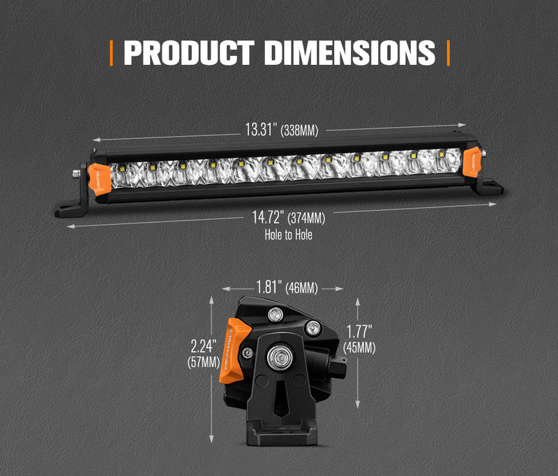 14 inch Osram Led Light Bar Single Row Flood Beam Offroad