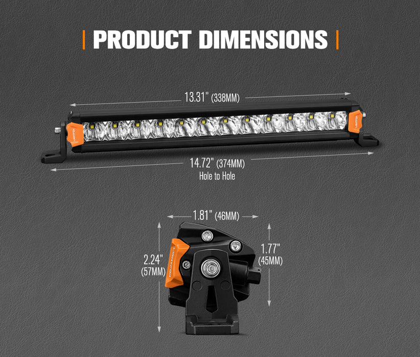 14Inch Osram Led Light Bar Super Slim Single Row Spot Flood Beam Offroad