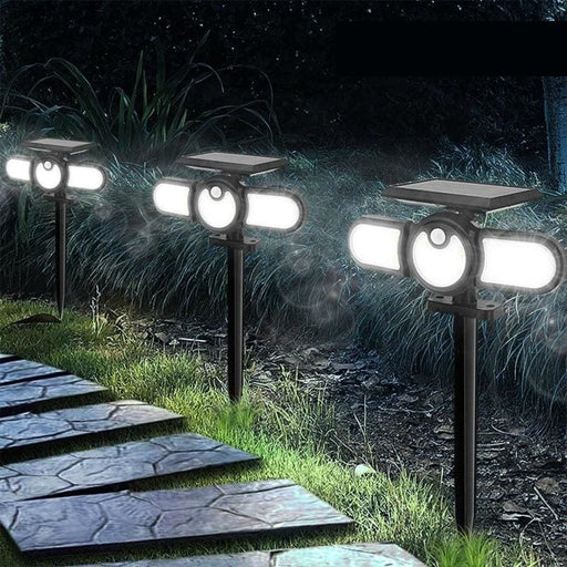 140 Cob Three Head Lighting Lawn Solar Lamp