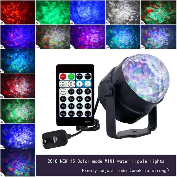 6w 15 Colours Led Water Wave Stage Projecting Lighting