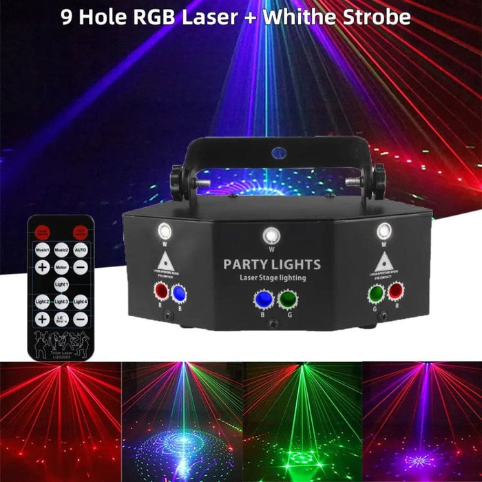 15 Eye Rgb Disco Dj Beam Laser Light Projector Dmx Remote