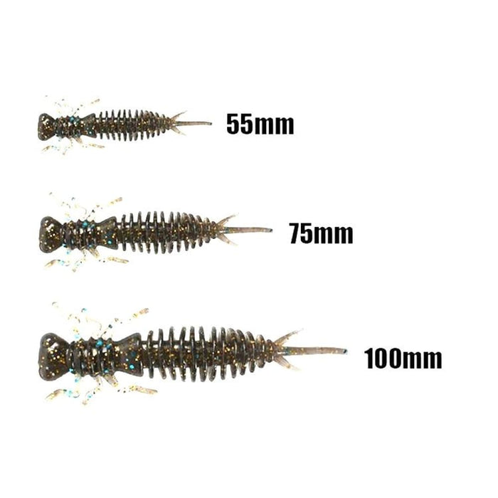 15 Piece 8 Colour Soft Silicone Larvae Bait 75mm Size